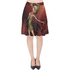Little Fairy Dancing In The Night Velvet High Waist Skirt by FantasyWorld7