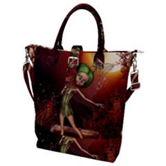 Little Fairy Dancing In The Night Buckle Top Tote Bag by FantasyWorld7