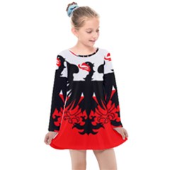 Flag Of Deventer  Kids  Long Sleeve Dress by abbeyz71