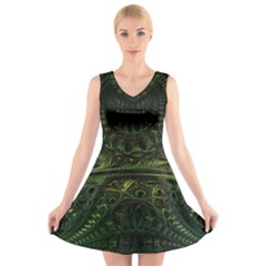 Background Alien Render 3d Fantasy V-neck Sleeveless Dress by Pakrebo