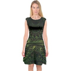 Background Alien Render 3d Fantasy Capsleeve Midi Dress by Pakrebo