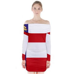 Flag Of Georgia, 1902-1906 Long Sleeve Off Shoulder Dress by abbeyz71