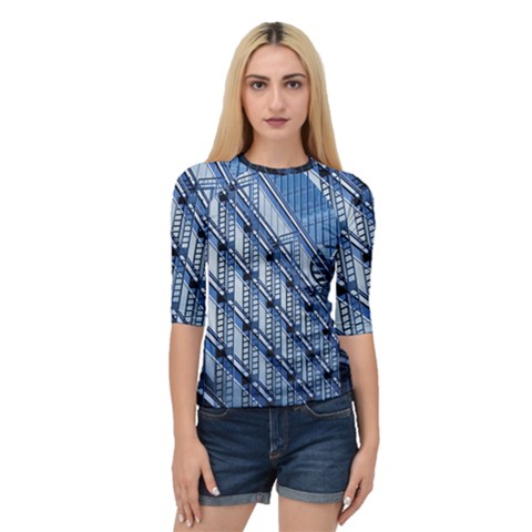 Abstract Architecture Azure Quarter Sleeve Raglan Tee by Pakrebo