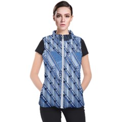 Abstract Architecture Azure Women s Puffer Vest by Pakrebo