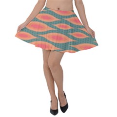 Background Non Seamless Pattern Velvet Skater Skirt