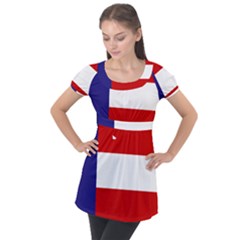 Flag Of Georgia, 1879-1902 Puff Sleeve Tunic Top by abbeyz71