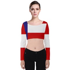 Flag Of Georgia, 1879-1902 Velvet Long Sleeve Crop Top by abbeyz71