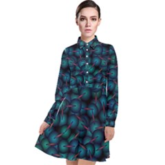 Background Abstract Textile Design Long Sleeve Chiffon Shirt Dress