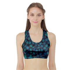 Background Abstract Textile Design Sports Bra with Border