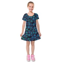 Background Abstract Textile Design Kids  Short Sleeve Velvet Dress