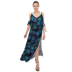 Background Abstract Textile Design Maxi Chiffon Cover Up Dress