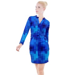 Inary Null One Figure Abstract Button Long Sleeve Dress