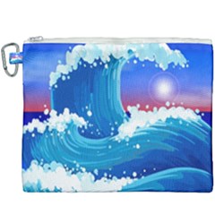 Japanese Wave Japanese Ocean Waves Canvas Cosmetic Bag (xxxl) by Pakrebo