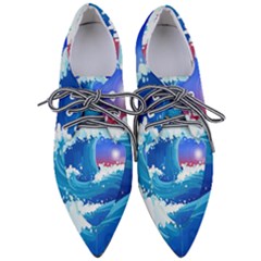Japanese Wave Japanese Ocean Waves Pointed Oxford Shoes by Pakrebo