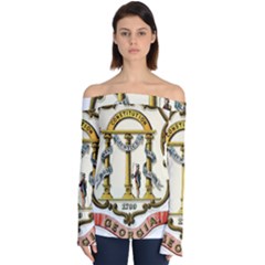 Historical Coat Of Arms Of Georgia Off Shoulder Long Sleeve Top by abbeyz71