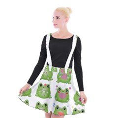 Kawaii Frog Rainy Season Japanese Suspender Skater Skirt by Pakrebo