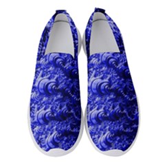 Rich Blue Digital Abstract Women s Slip On Sneakers