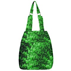 Green Abstract Fractal Background Center Zip Backpack by Pakrebo