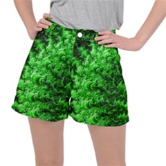 Green Abstract Fractal Background Ripstop Shorts by Pakrebo