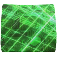 Futuristic Background Laser Green Seat Cushion by Pakrebo