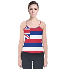 Flag Of Hawaii Velvet Spaghetti Strap Top