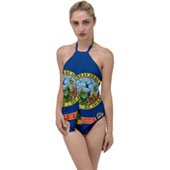 Flag Of Idaho Go With The Flow One Piece Swimsuit by abbeyz71