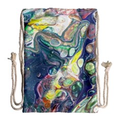 Paint Acrylic Paint Art Colorful Drawstring Bag (large)