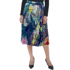 Paint Acrylic Paint Art Colorful Classic Velour Midi Skirt  by Pakrebo