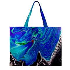 Paint Acrylic Paint Art Colorful Blue Zipper Mini Tote Bag by Pakrebo