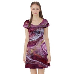 Paint Acrylic Paint Art Colorful Short Sleeve Skater Dress