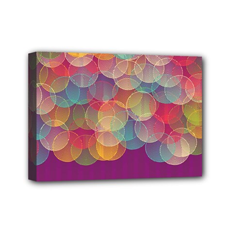 Background Circles Abstract Mini Canvas 7  X 5  (stretched) by Pakrebo