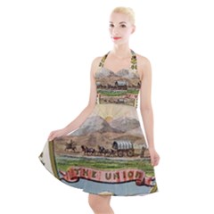 Historical Coat Of Arms Of Idaho Territory Halter Party Swing Dress 