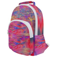 Purple Red Abstract Pool Rounded Multi Pocket Backpack