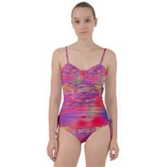 Purple Red Abstract Pool Sweetheart Tankini Set by bloomingvinedesign