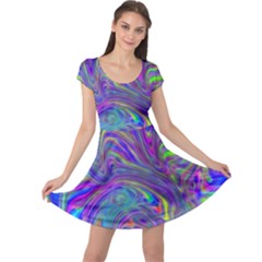 Abstractwithblue Cap Sleeve Dress