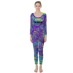 Abstractwithblue Long Sleeve Catsuit