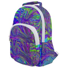 Abstractwithblue Rounded Multi Pocket Backpack