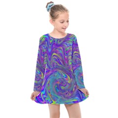 Abstractwithblue Kids  Long Sleeve Dress