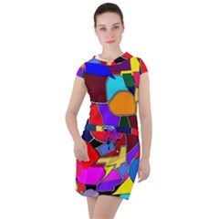 Crazycolorabstract Drawstring Hooded Dress by bloomingvinedesign