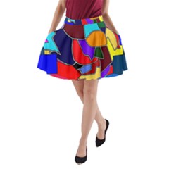 Crazycolorabstract A-line Pocket Skirt by bloomingvinedesign