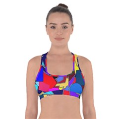 Crazycolorabstract Cross Back Sports Bra