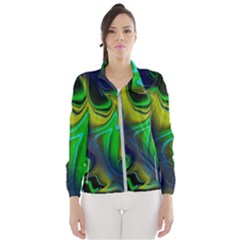 Green Blue Yellow Swirl Women s Windbreaker