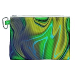 Green Blue Yellow Swirl Canvas Cosmetic Bag (xl) by bloomingvinedesign