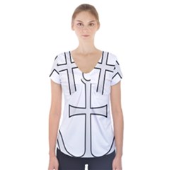 Anchored Cross Short Sleeve Front Detail Top by abbeyz71