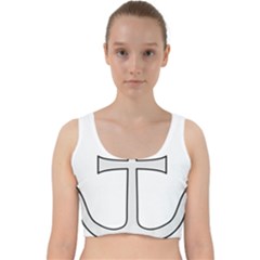 Anchored Cross Velvet Racer Back Crop Top