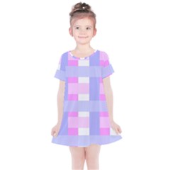 Gingham Checkered Texture Pattern Kids  Simple Cotton Dress