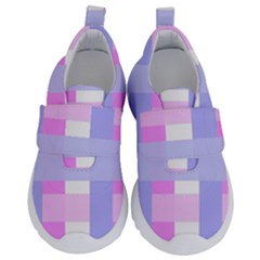 Gingham Checkered Texture Pattern Kids  Velcro No Lace Shoes by Pakrebo