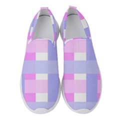 Gingham Checkered Texture Pattern Women s Slip On Sneakers