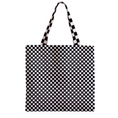 Background Black Board Checker Zipper Grocery Tote Bag