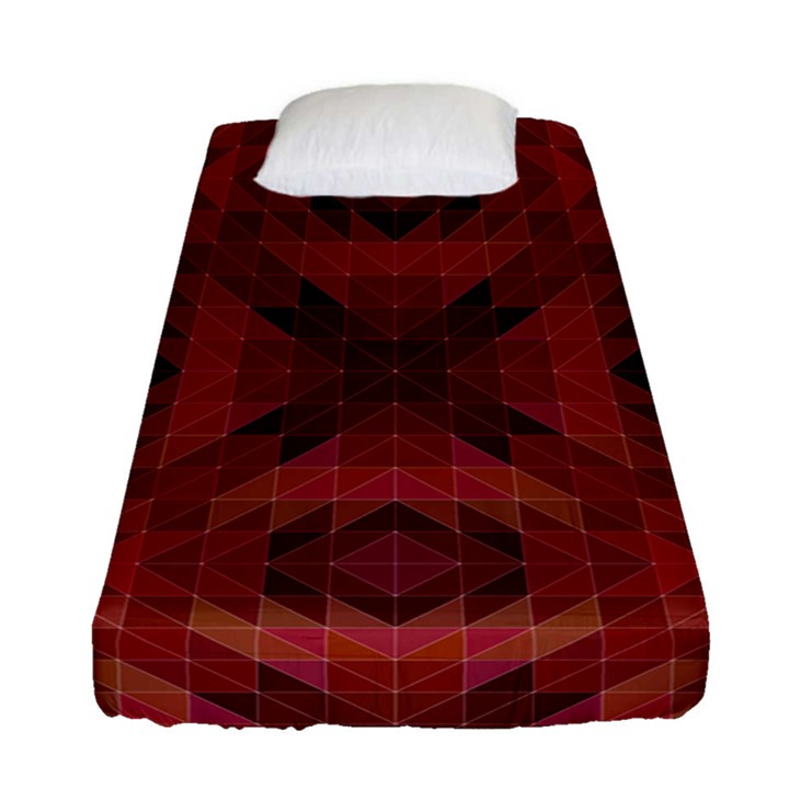 Maroon Triangle Pattern Seamless Fitted Sheet (Single Size)